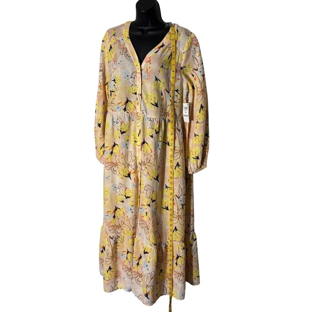 Style & Co. Floral Print Long Sleeve Button-Front Midi Dress Petite Medium - Picture 9 of 15